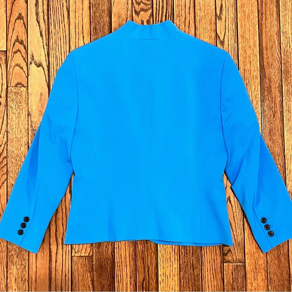 Nine West Funky Fitted Colorful Structured Blue Blazer - Picture 6 of 8